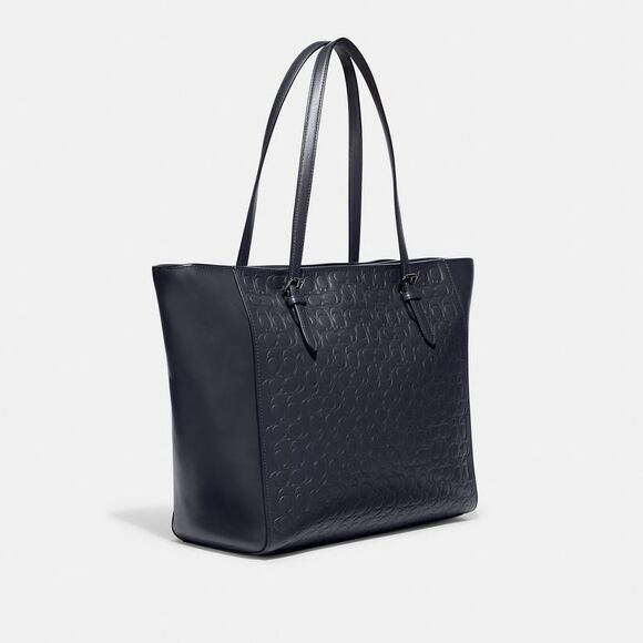 ALMOST PERFECT Coach Turnlock Tote In Signature Leather - Picture 2 of 6